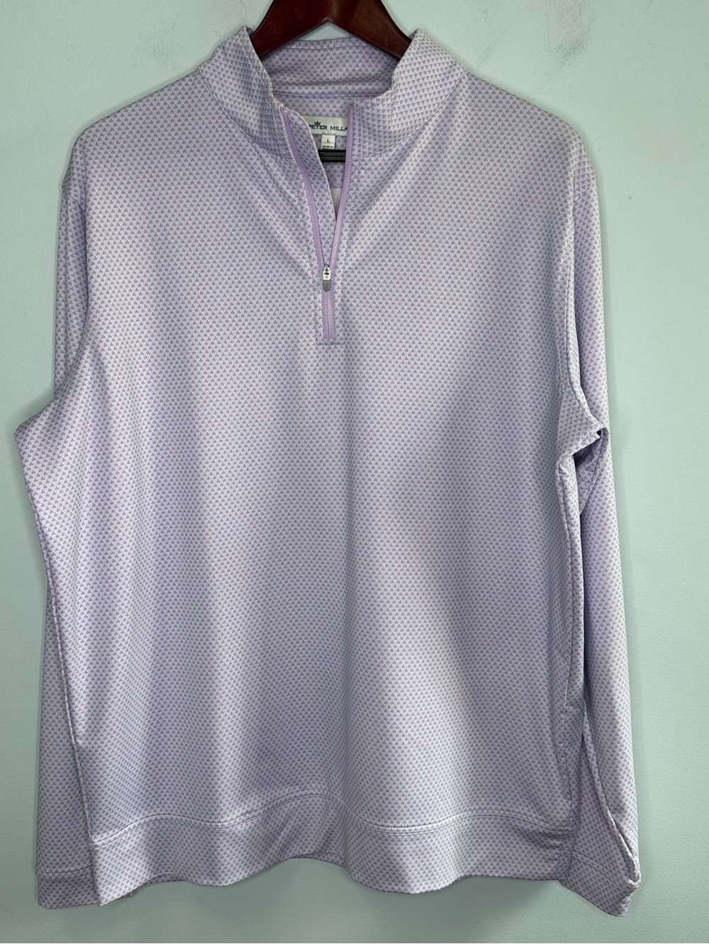 Peter Millar Men’s Garden Violet Perth Birdseye Performance 1/4 Zip Pullover